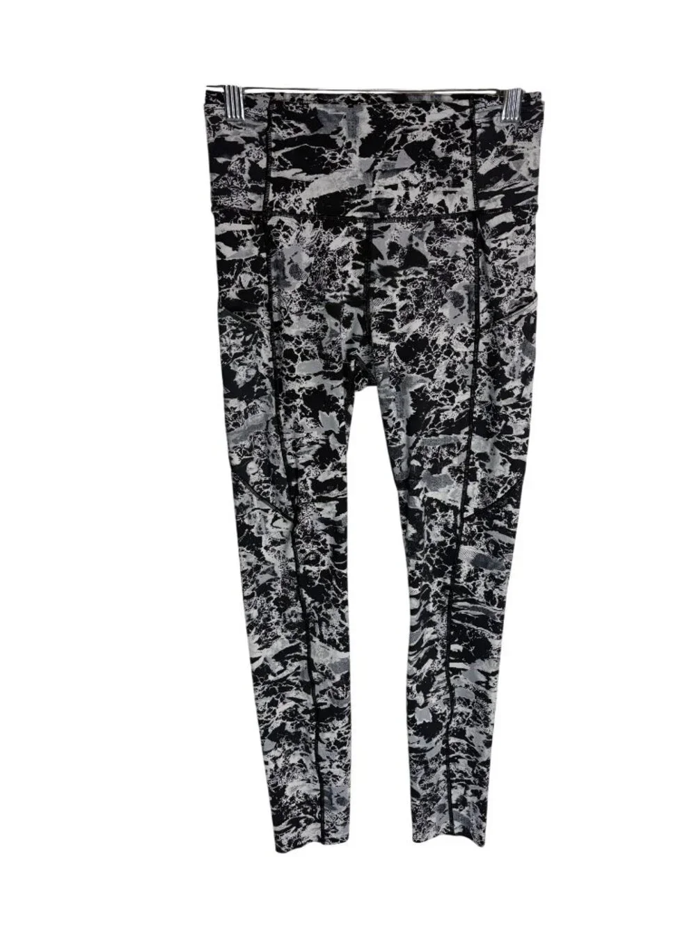 Lululemon Fast & Free 7/8 Tight II Ankle Length Interlaced Starlight Black-sz 4